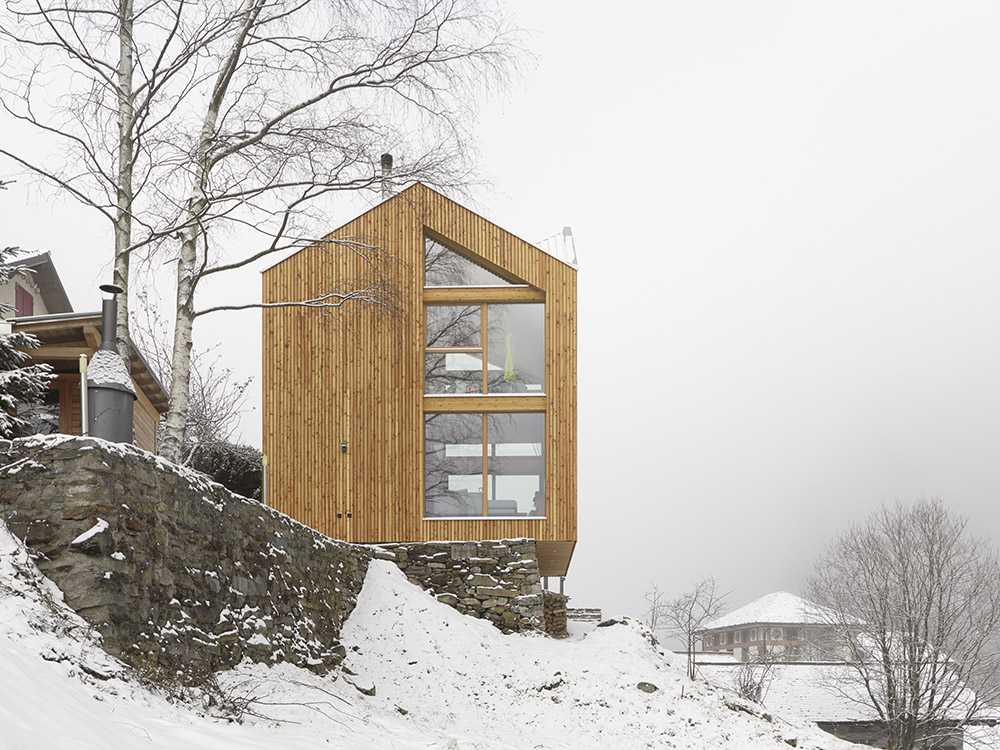 Architecture in the heart of the Swiss Alps. A bridge between the